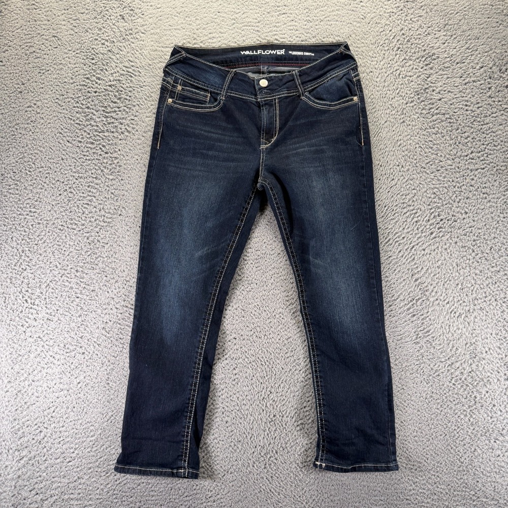 Wallflower Luscious Jeans Womens 11 Blue Denim‎ Straight Curvy Workwear Stretch
